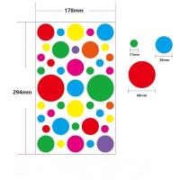 彩色圆点不干胶贴纸幼儿园装饰用178*294mm10张/包 1包