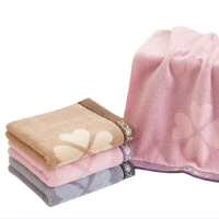 洁丽雅全棉提花毛巾-双条礼盒装W1319-2,72*35cm,105G/条,颜色随机