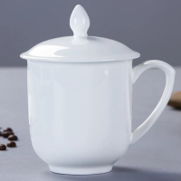AITR会议茶杯骨瓷杯圆顶带盖logo字体印制50只