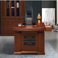 蓝天 老板桌办公桌总裁桌经理主管桌椅新中式大班台 办公室家具 1800*900*760 1张