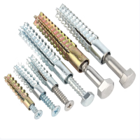 铁锯齿壁虎膨胀螺丝金属膨胀管钉防松水泥墙轻质砖空心砖自攻螺钉 M6*32(50套)蓝锌单管+十字自攻