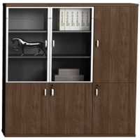 蓝天 8门文件柜资料柜带锁柜子储物收纳柜办公室现代8门办公档案玻璃书柜 3200×400×2000 1组