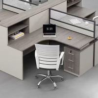 蓝天 4人位 办公桌椅组合职员办公室员工桌办公卡座办公桌员工工位4位连体办公桌 2400*2400*1100