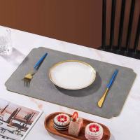 新中式餐垫HJ167皮革复古蓝防水防油可水洗45*30cm 1张