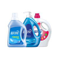 蓝月亮高端衣物清洗组合 羽绒服清洗液500g+防蛀增艳型丝毛净500g+风清白兰手洗专用洗衣液1kg 1套