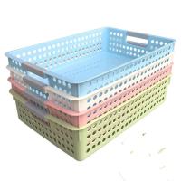 塑料收纳筐收纳篮桌面a4文件杂物收纳筐框 1个 (尺寸:25cm*35cm)颜色随机