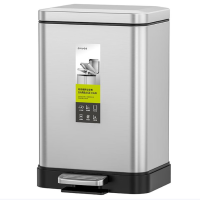 不锈钢 脚踏式带盖垃圾桶 10L砂光 1个