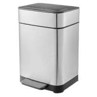 不锈钢 无缓降脚踩垃圾桶10L 1个