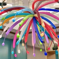 彩色长条烟花气球氛围布置100个/包 1包