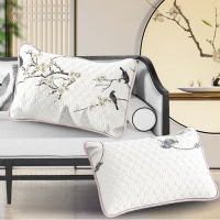 梦洁家纺乳胶片绗绣对枕:喜上梅梢48*74CM*2个(两个装) 1对