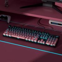 惠普(hp)GK100S机械键盘99键配侧刻青轴黑莓粉 1个