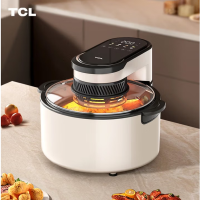 TCL免翻面可视空气炸锅顶部270度环形可视窗6L大容量低油少脂电炸锅家用小烤箱 象牙白D602A 1台