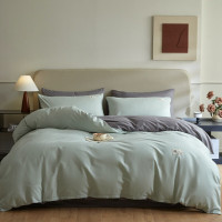 洁丽雅新疆棉纯棉四件套JLY-CP681褐绿200*230cm