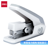 得力(deli)省力结构订书机/装订器/订书器 白色0477(不含钉)