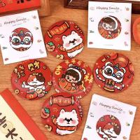 可爱卡通高颜值迷你新年小镜子随身便携化妆镜 50个 1组(图案随机搭配)