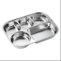 316不锈钢餐盘 五格无盖 1个