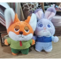 疯狂动物城朱迪警告狐尼克毛绒可爱公仔包包挂件 1个