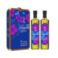 艾贝拉冷榨亚麻籽油礼盒凉拌热炒食用油500ml*2瓶(1盒)