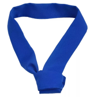 酒店厨师汗巾围脖围巾配饰领巾男女厨房领结-蓝色平头金盾棉领巾 1条