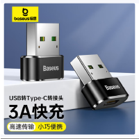 倍思耳机转接头 Type-c转3.5mm音频转接头USB-C耳机转换器 5A黑 1个