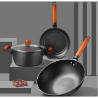 康巴赫林格斯特精铁三件套炒锅30cm汤锅22cm煎锅22cm电磁炉通用厨具套装KGL3A 1套