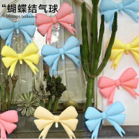 蝴蝶结气球儿童生日派对装饰布置店面咖啡店甜品店橱窗装扮6个装(颜色随机搭配)