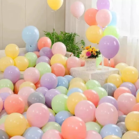 马卡龙彩色气球儿童生日装饰场景氛围布置拍照道具多巴胺气球混搭50只(1包)