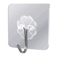 挂钩强力粘胶免打孔厨房贴墙壁透明粘钩20个/组(1组)