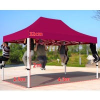 四脚帐篷 防雨 遮阳棚 3*4.5米 酒红色 无围布 1个