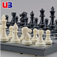 友邦(UB) 国际象棋磁性折叠便携成人儿童学生教学露营用棋4812B-C(大号) 1副