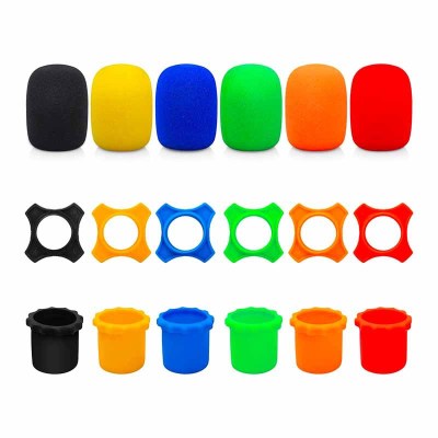话筒保护配件 话筒帽防滑圈底座各2个颜色随机