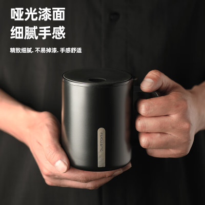 富光 316不锈钢马克保温杯带盖大容量咖啡杯 400ml WFZ1217-400