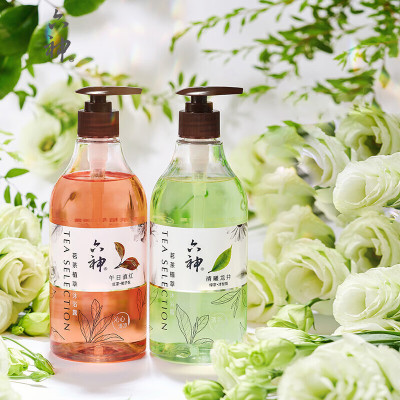 六神 茗茶植萃沐浴露套装清曦龙井475ml+午日滇红475ml(香氛控油 滋润)