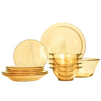 康宁(KANGNING)Shiny晶耀系列玻璃餐具12a件(2个大汤盘+4个小汤盘+4个带耳碗+1个大色拉碗+1个大盘)