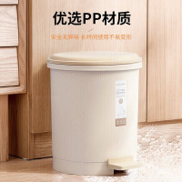 茶花 带盖脚踏式大号垃圾桶 棕色