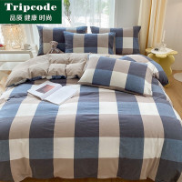 Tripcode 全棉色织水洗棉四件套200*230cm素雅天蓝