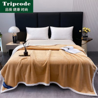 Tripcode加厚牛奶绒羊羔绒双层复合毯100*130cm黄色
