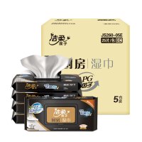 洁柔 面子厨房湿巾25片非独立装 5包装 JS260-05E