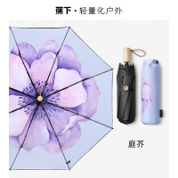 蕉下三折黑胶防晒伞BM662庭芥