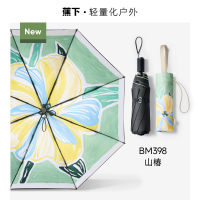 蕉下三折倍护黑胶防晒伞BM398-山椿