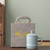 汝窑开片办公杯泡茶杯-节节高升