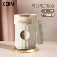 格沵germ 可口可乐联名款徽章系列保温杯GE-CK23AW-B55-2 (雪融白)400ml