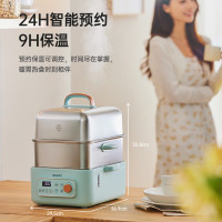 七彩叮当(URINGO)电蒸锅家用12L双层不锈钢蒸炖锅电蒸笼 QC-DZ10-A