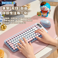 ROCK 哆啦A梦 J10键鼠套装(鼠标+键盘)RST10877蓝粉色