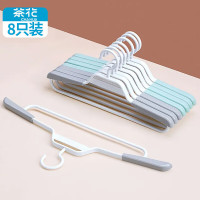 茶花衣架 防滑晾衣架子可伸缩宽肩衣服撑子 8只装0703