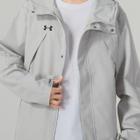 安德玛男款梭织连帽夹克23600401-009灰色