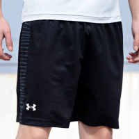 安德玛足球针织短裤24500212-001黑色