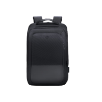 爱华仕商务通勤15.6英寸双肩包 耐磨防泼 外置USB充电口可充电 OCB4915 黑色