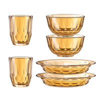 乐扣乐扣 晶珀系列琥珀色餐具6件套LLG1028S6FU