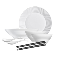 乐美雅 弓箭华瑞娜白玉 餐具8件套LC-B1119